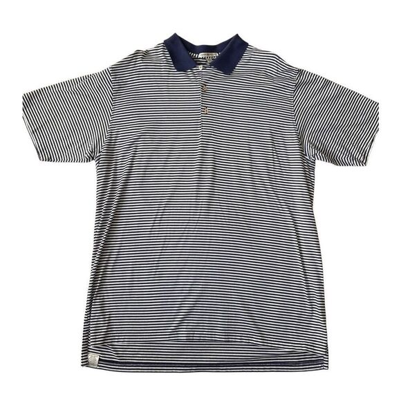 Peter Millar Golf Polo T-shirt size XXL Cotton Striped - Picture 1 of 8
